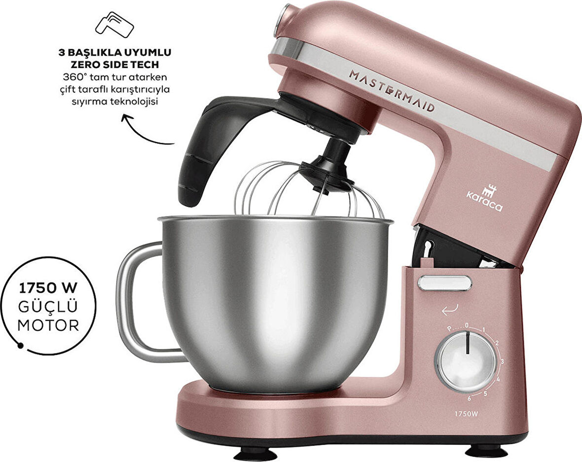 Karaca Mastermaid Chef Pro Çift Kollu Stand Mikser Rosegold 1750 W
